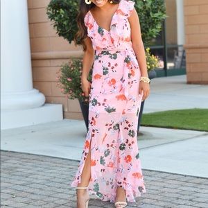 Asymmetrical Hem Maxi Dress